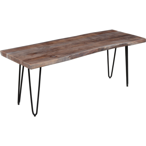 Nature's Edge 48" Dining Bench in Slate Gray Wood & Iron